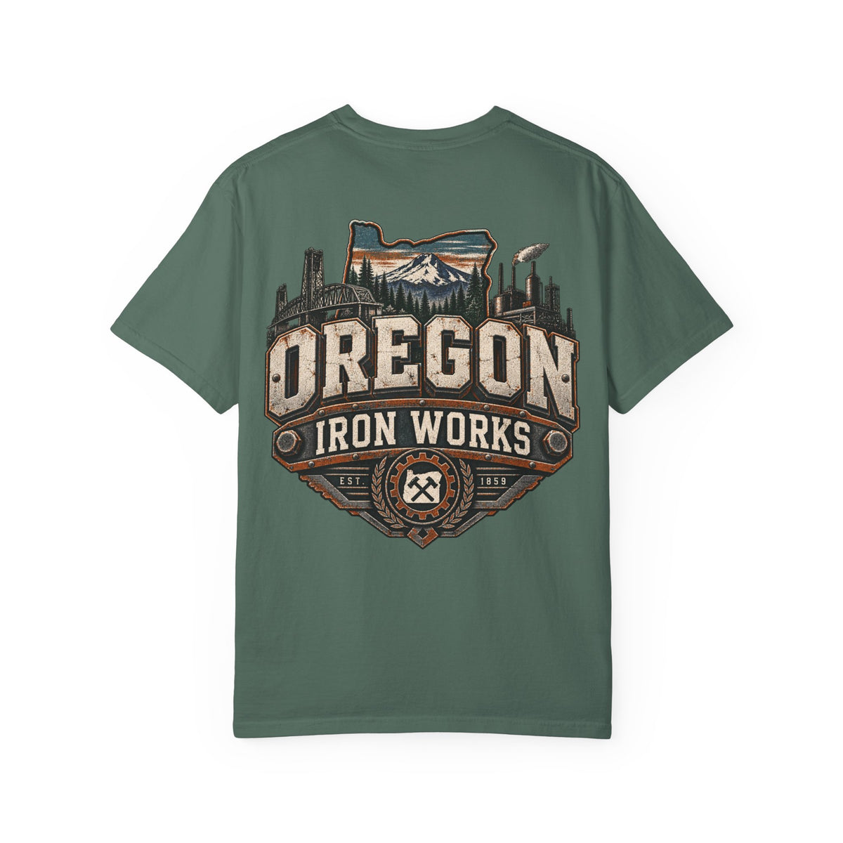 Oregon Iron Works Unisex Comfort Color 1717 Streetwear Graphic Tee
