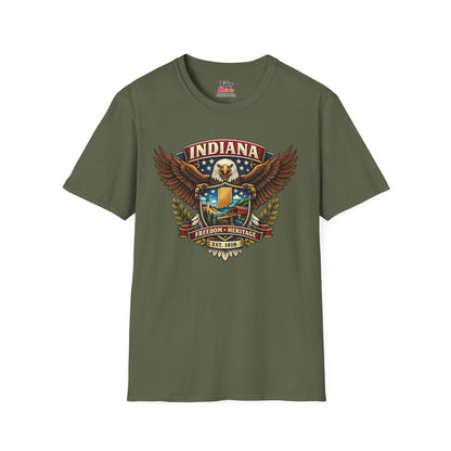Indiana Americana Eagle Unisex Softstyle T Shirt State Pride Graphic Tee Collections FS03