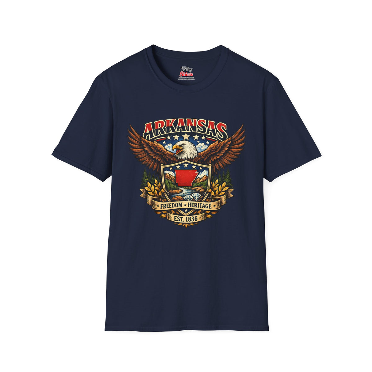 Arkansas Americana eagle Unisex Softstyle T Shirt State Pride Graphic Tee Collections FS03