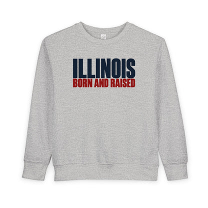 Illinois Born and Raised Modern Midwest Streetwear Unisex Toddler Sweatshirt