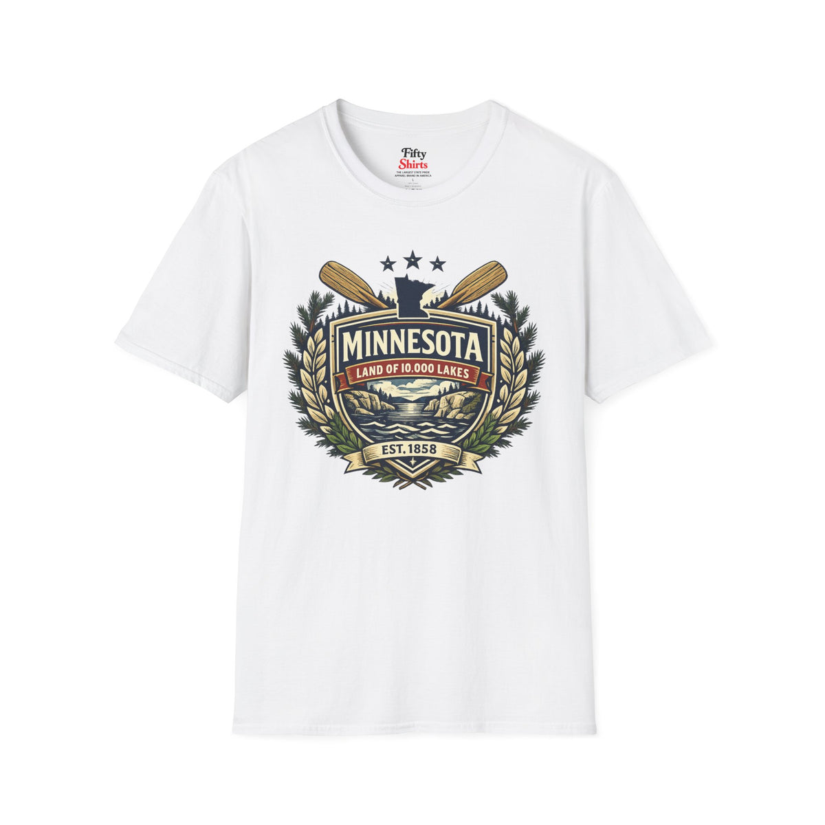 Minnesota Heritage Badge Unisex Softstyle T Shirt State Pride Graphic Tee Collections FS03