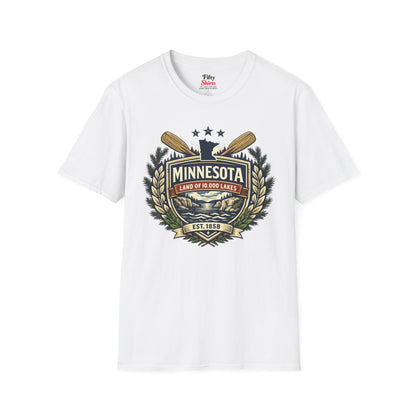 Minnesota Heritage Badge Unisex Softstyle T Shirt State Pride Graphic Tee Collections FS03