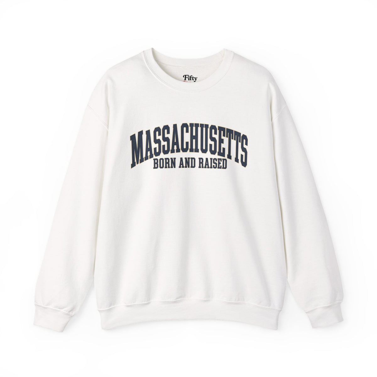Massachusetts Born and Raised Classic Souvenir Style Unisex Sweatshirt Graphic