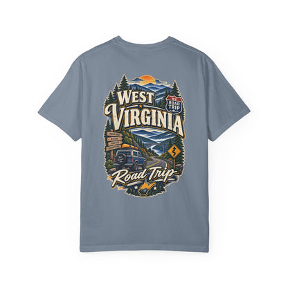 West Virginia Road Trip Unisex Comfort Color 1717 Streetwear Graphic Tee