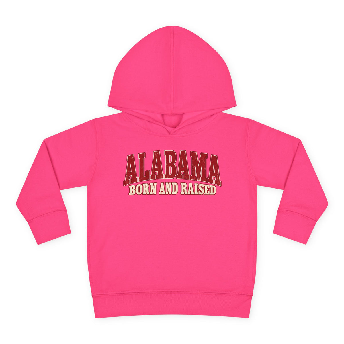 Alabama Born and Raised Classic Southern Heritage Unisex Toddler Pullover Fleece Hoodie