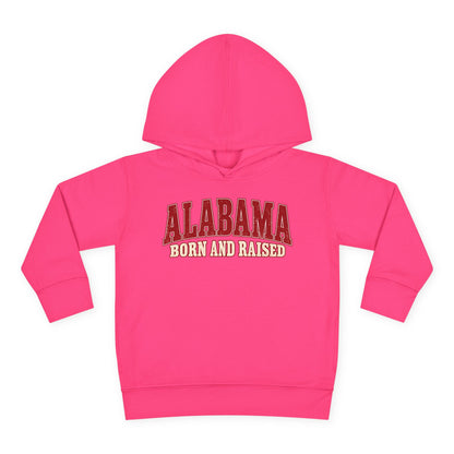 Alabama Born and Raised Classic Southern Heritage Unisex Toddler Pullover Fleece Hoodie