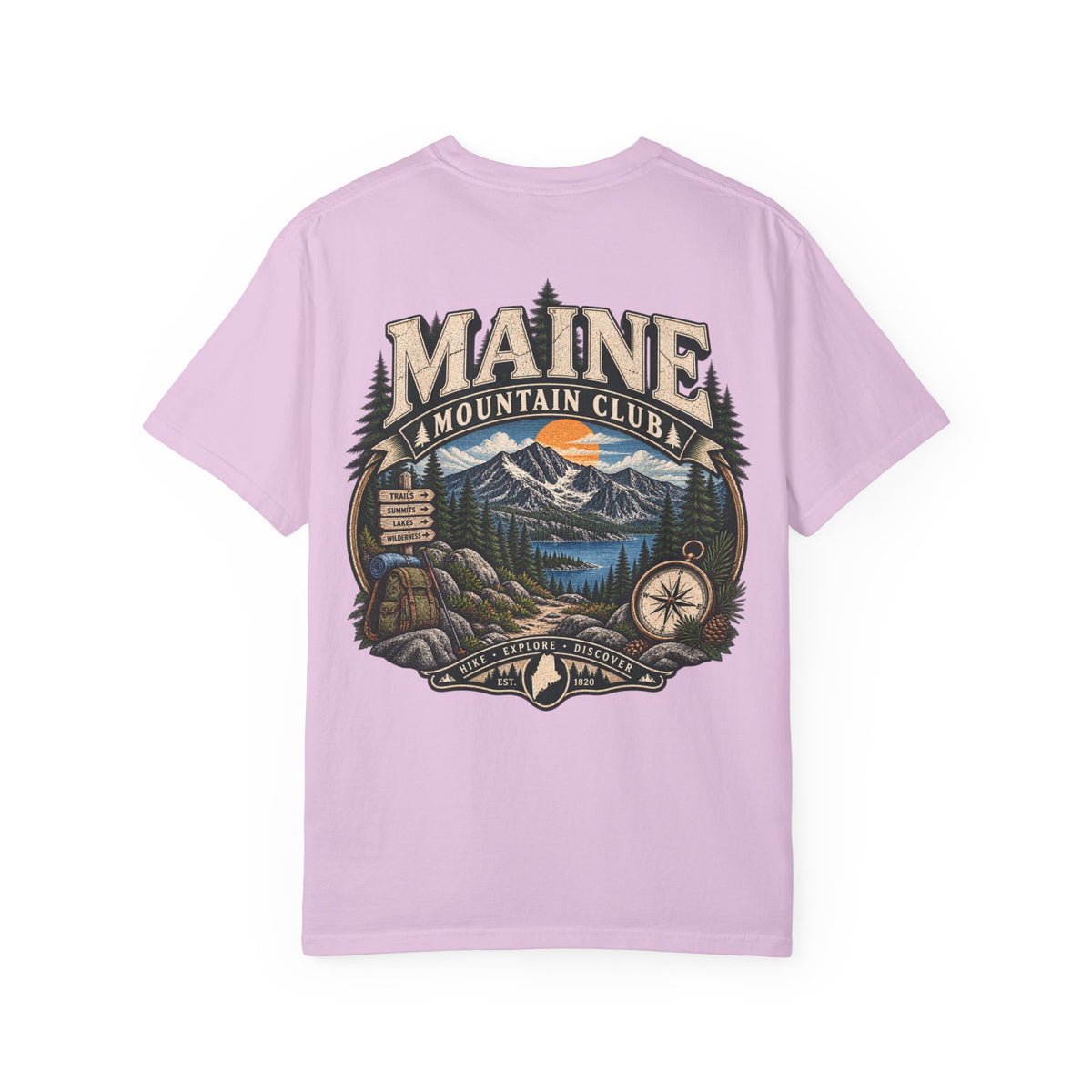 Maine Mountain Club Unisex Comfort Color 1717 Streetwear Graphic Tee