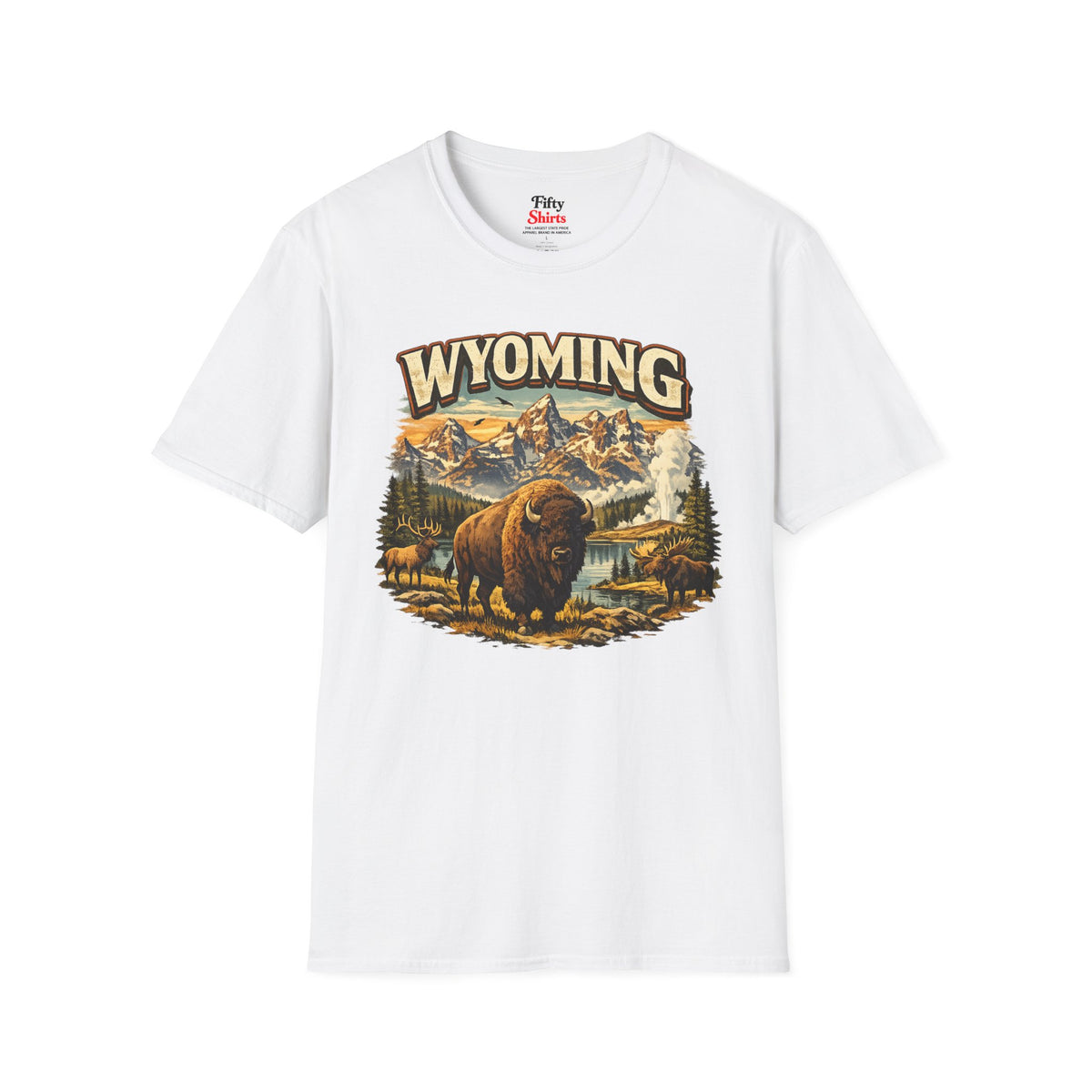 Wyoming Wilderness Unisex Softstyle T Shirt State Pride Graphic Tee Collections FS03