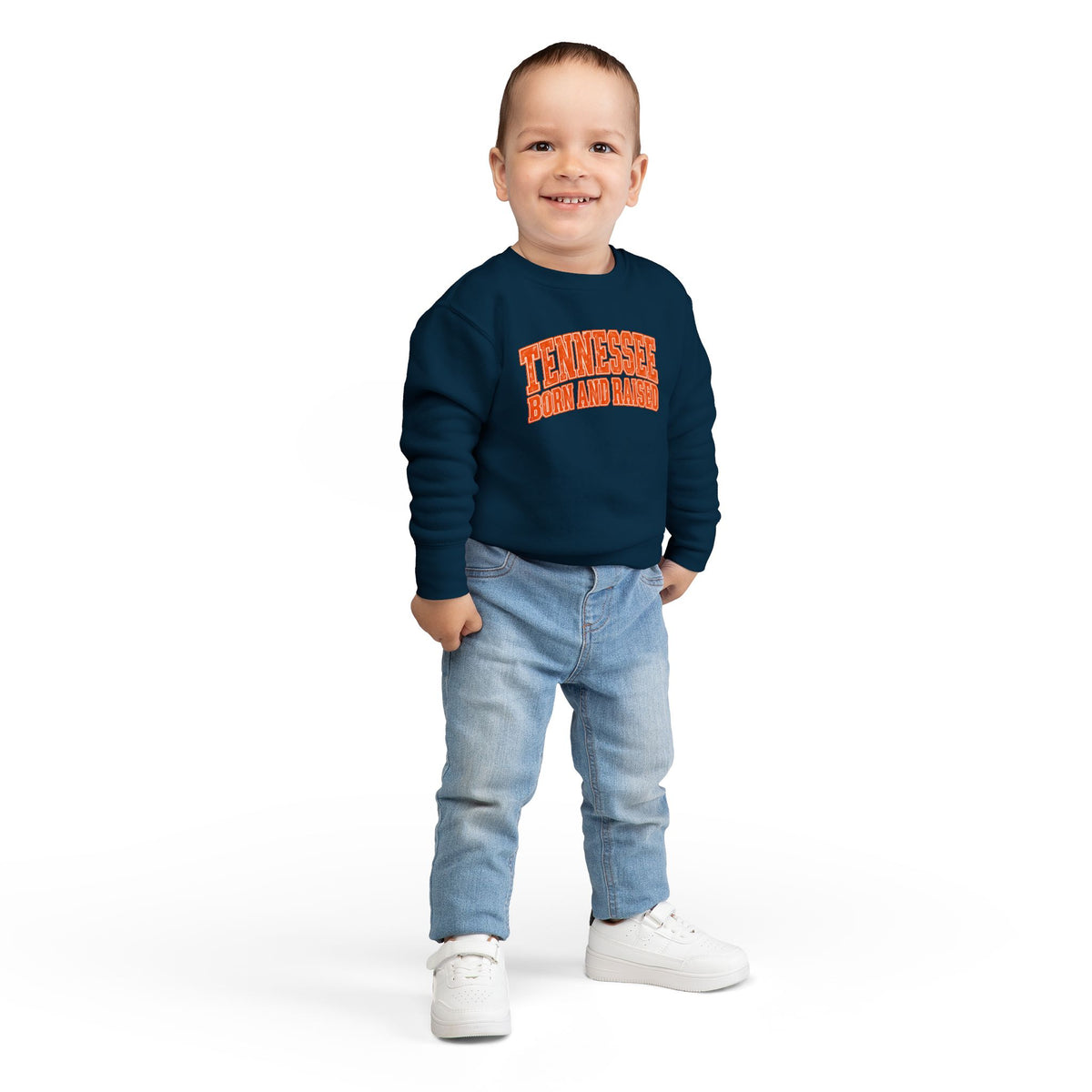 Tennessee Born and Raised Southern Collegiate Unisex Toddler Sweatshirt