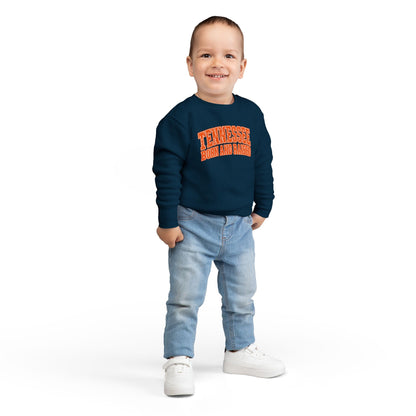 Tennessee Born and Raised Southern Collegiate Unisex Toddler Sweatshirt
