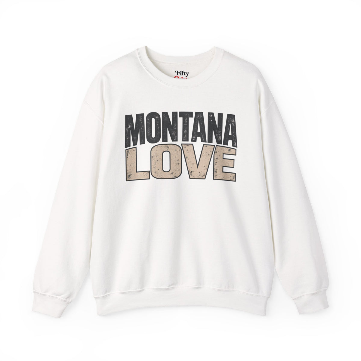 Montana Love Unisex Crewneck Sweatshirt State Name Graphic