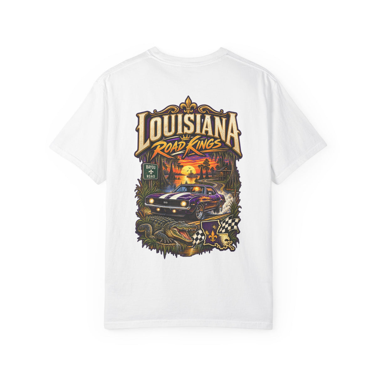 Louisiana Bayou Road Kings Unisex Comfort Color 1717 Streetwear Graphic Tee