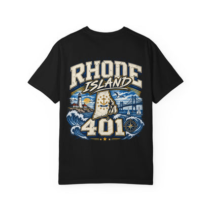 Rhode Island 401 Unisex Comfort Color 1717 Streetwear Graphic Tee