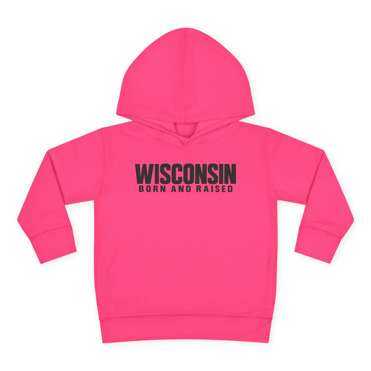 Wisconsin Born and Raised Minimal Modern Unisex Toddler Pullover Fleece Hoodie