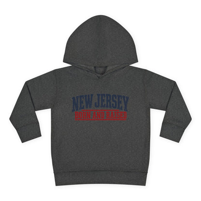 New Jersey Born and Raised Vintage Americana Unisex Toddler Pullover Fleece Hoodie