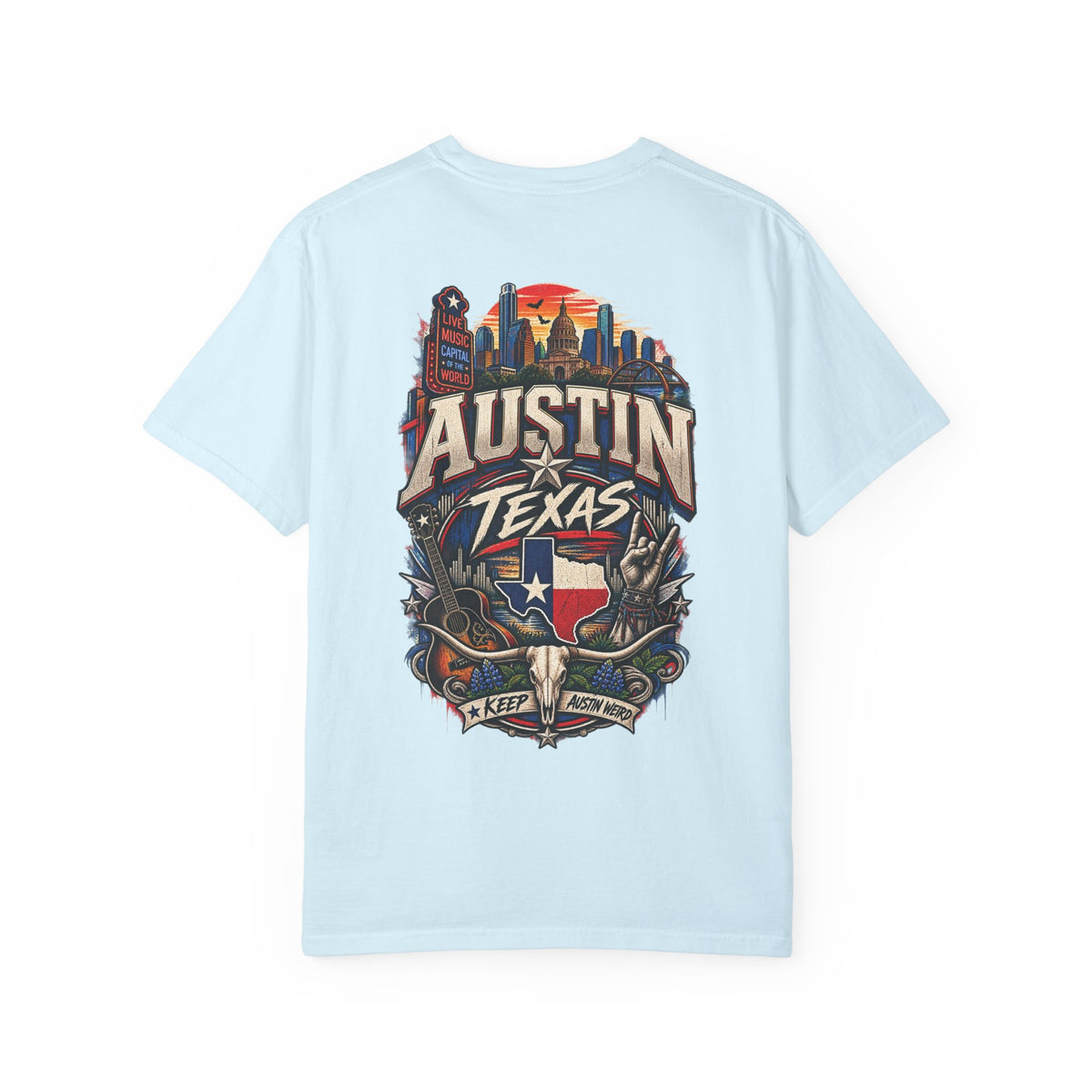 Austin Texas Unisex Comfort Color 1717 Streetwear Graphic Tee