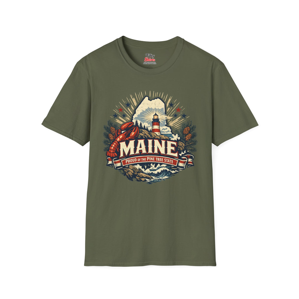 Maine State Pride Unisex Softstyle T Shirt State Pride Graphic Tee Collections FS03