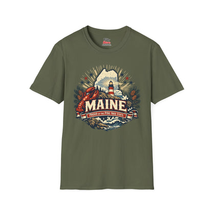 Maine State Pride Unisex Softstyle T Shirt State Pride Graphic Tee Collections FS03