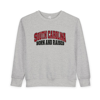 South Carolina Born and Raised Old-School Athletic Unisex Toddler Sweatshirt