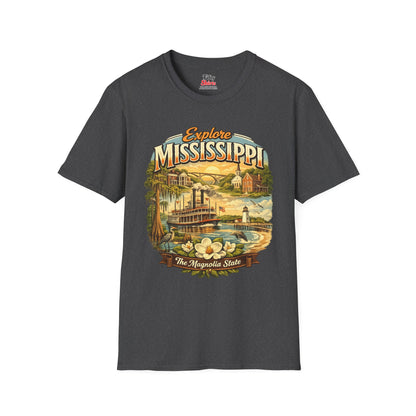 Explore Mississippi Unisex Softstyle T Shirt State Pride Graphic Tee Collections FS03