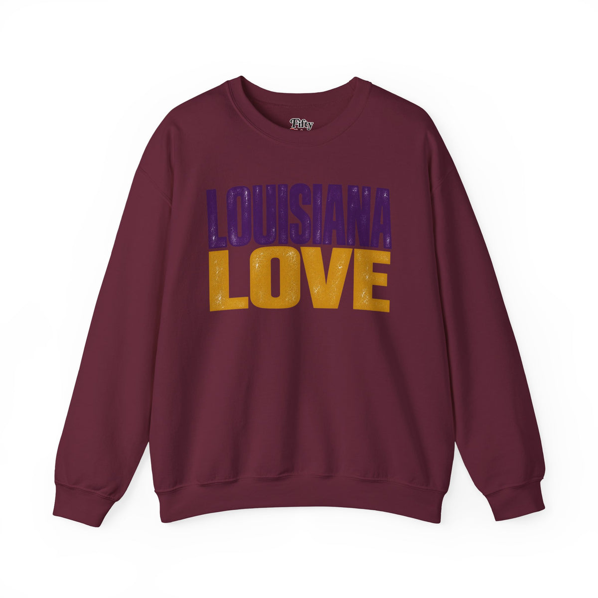 Louisiana Love Unisex Crewneck Sweatshirt State Name Graphic