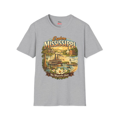 Explore Mississippi Unisex Softstyle T Shirt State Pride Graphic Tee Collections FS03