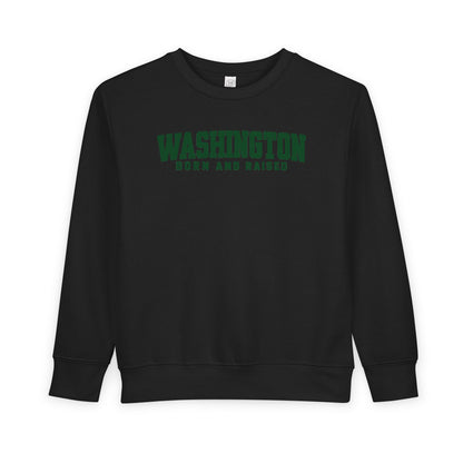 Washington Born and Raised Minimal Modern Unisex Toddler Sweatshirt