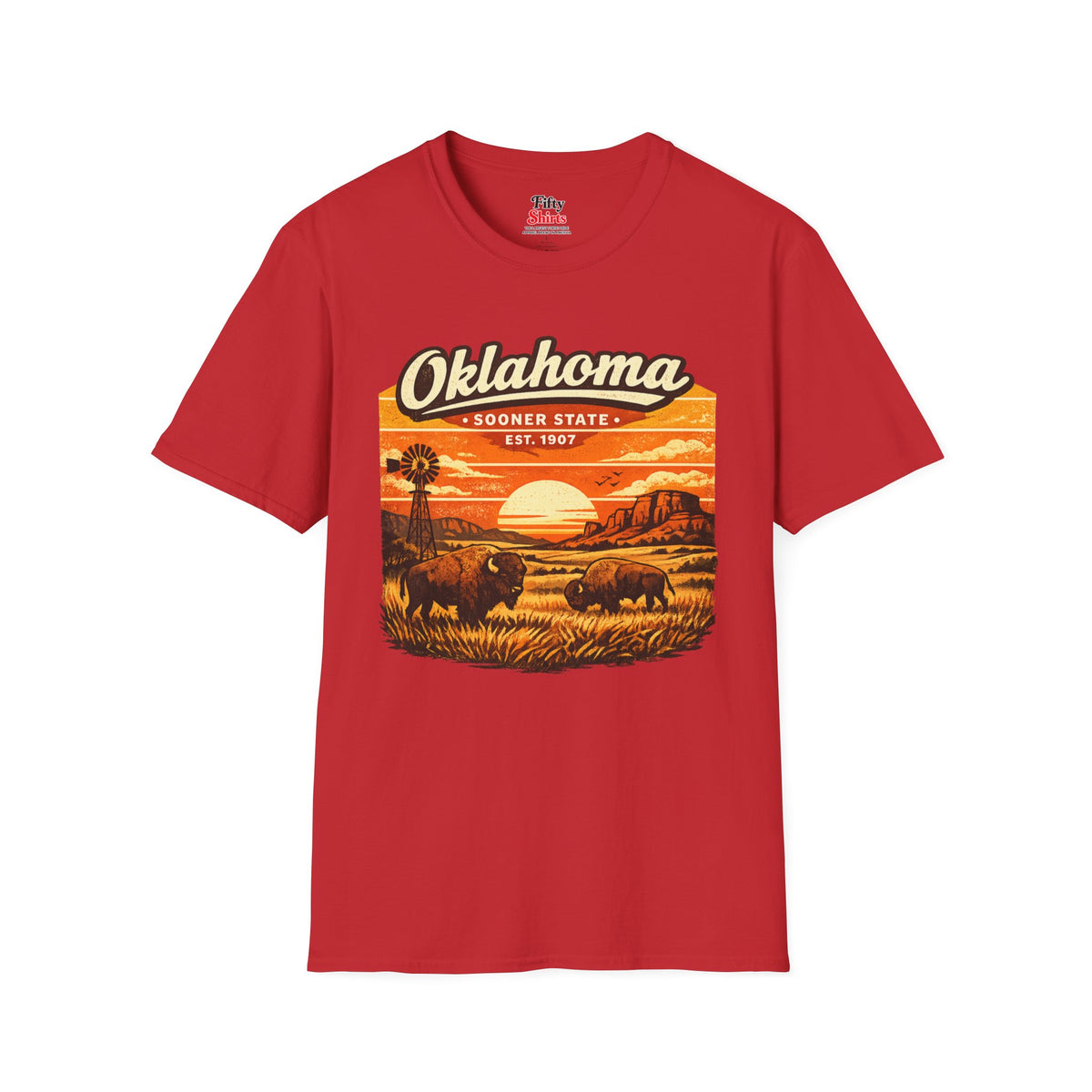 Oklahoma Prairie Sunset Unisex Softstyle T Shirt State Pride Graphic Tee Collections FS03
