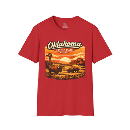 Oklahoma Prairie Sunset Unisex Softstyle T Shirt State Pride Graphic Tee Collections FS03