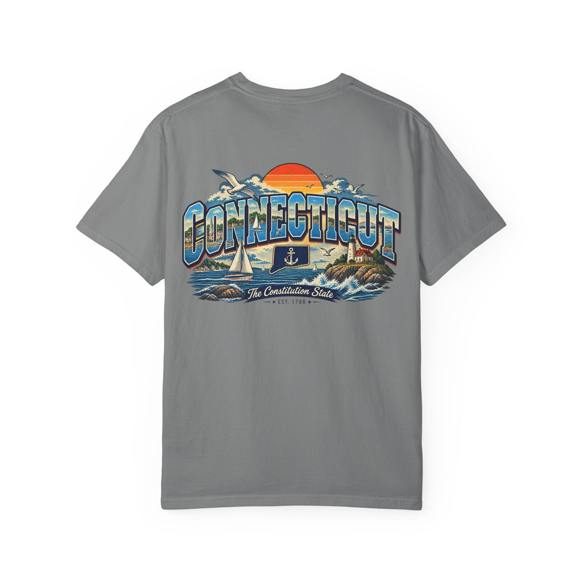 Connecticut Coastline  Unisex Comfort Color 1717 Streetwear Graphic Tee