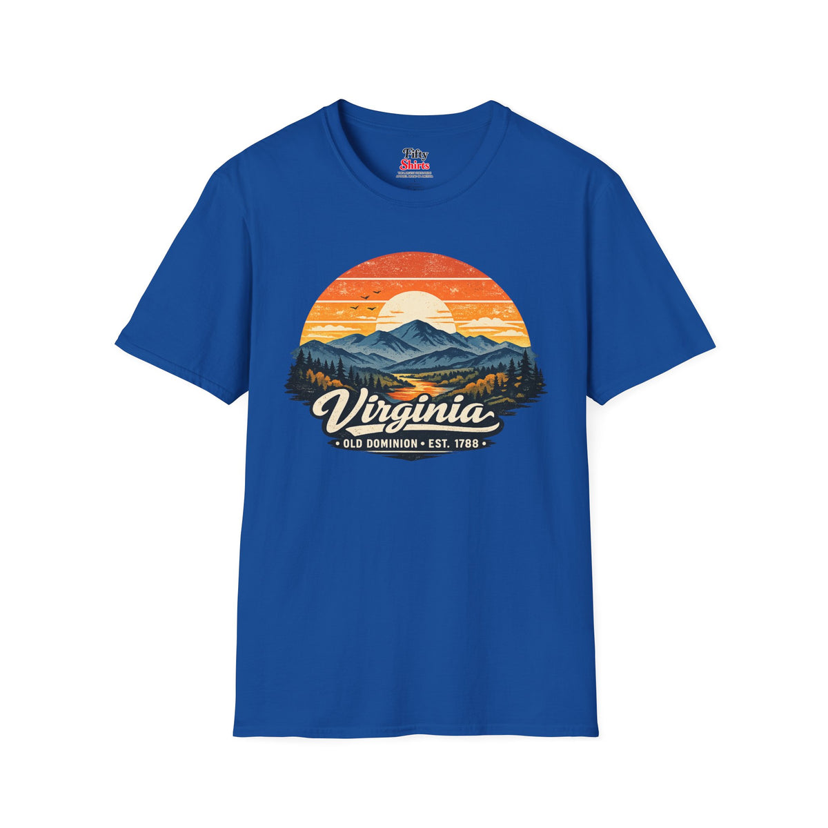 Virginia Mountain Sunset Unisex Softstyle T Shirt State Pride Graphic Tee Collections FS03