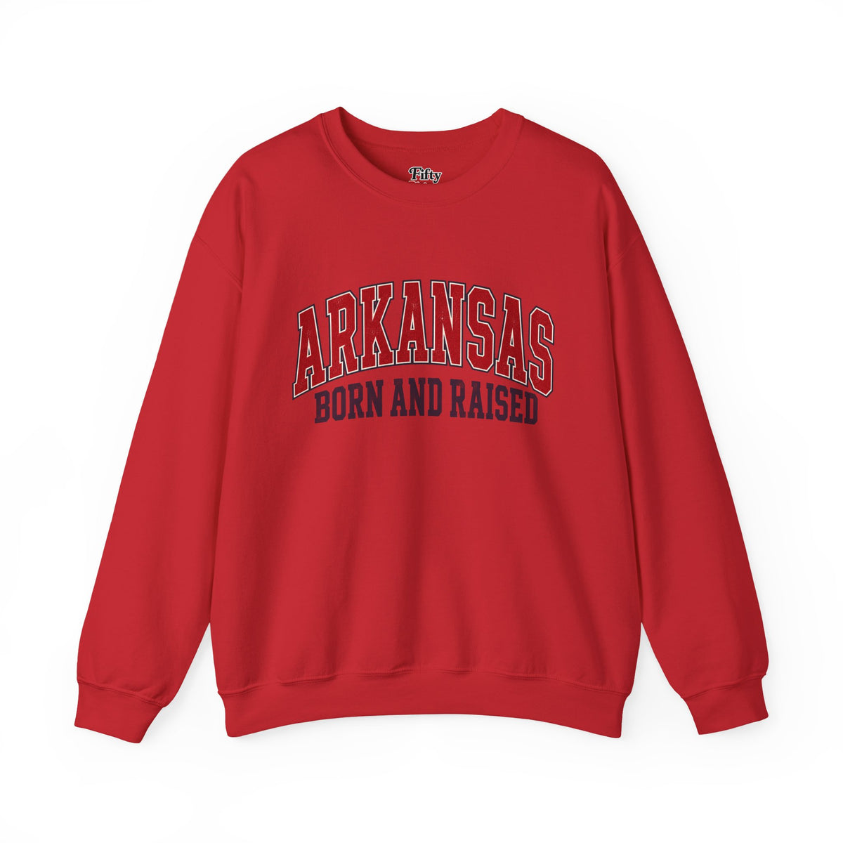 Arkansas Born and Raised Vintage Athletic Heritage Unisex Sweatshirt Graphic