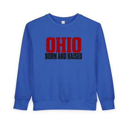 Ohio Born and Raised Minimal Heritage Unisex Toddler Sweatshirt