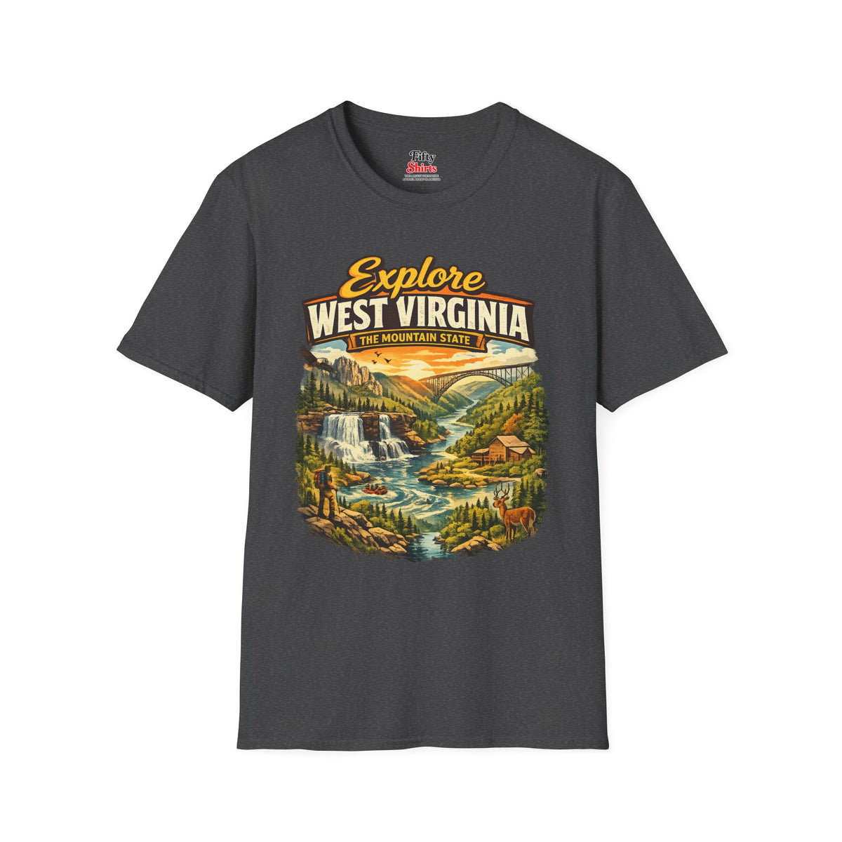 Explore West Virginia Unisex Softstyle T Shirt State Pride Graphic Tee Collections FS03
