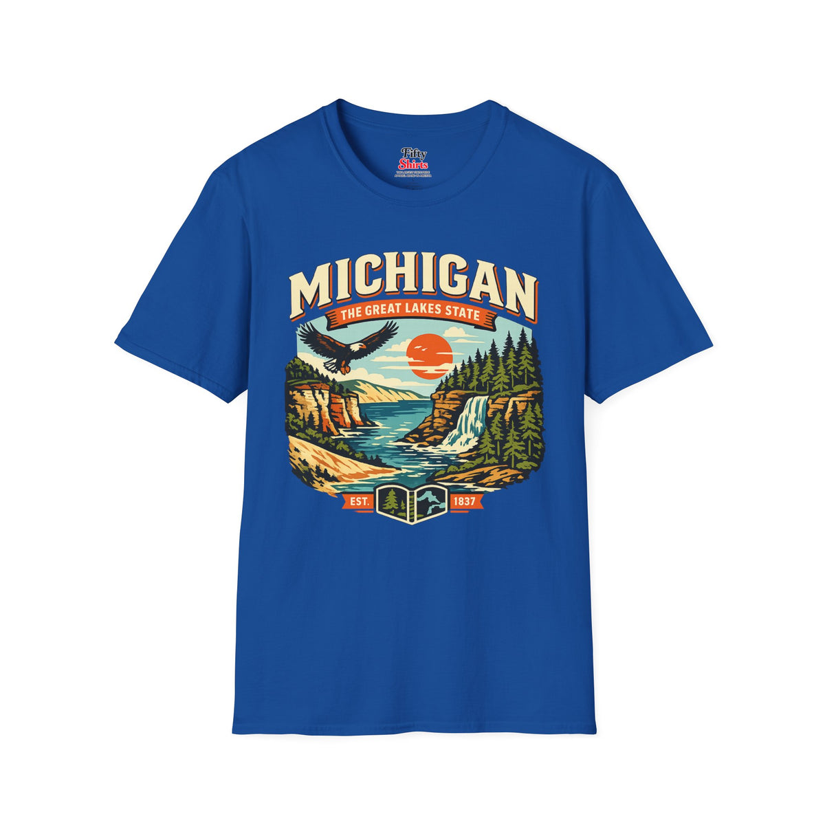 Michigan Great Lakes State Aventure Unisex Softstyle T Shirt State Pride Graphic Tee Collections FS03