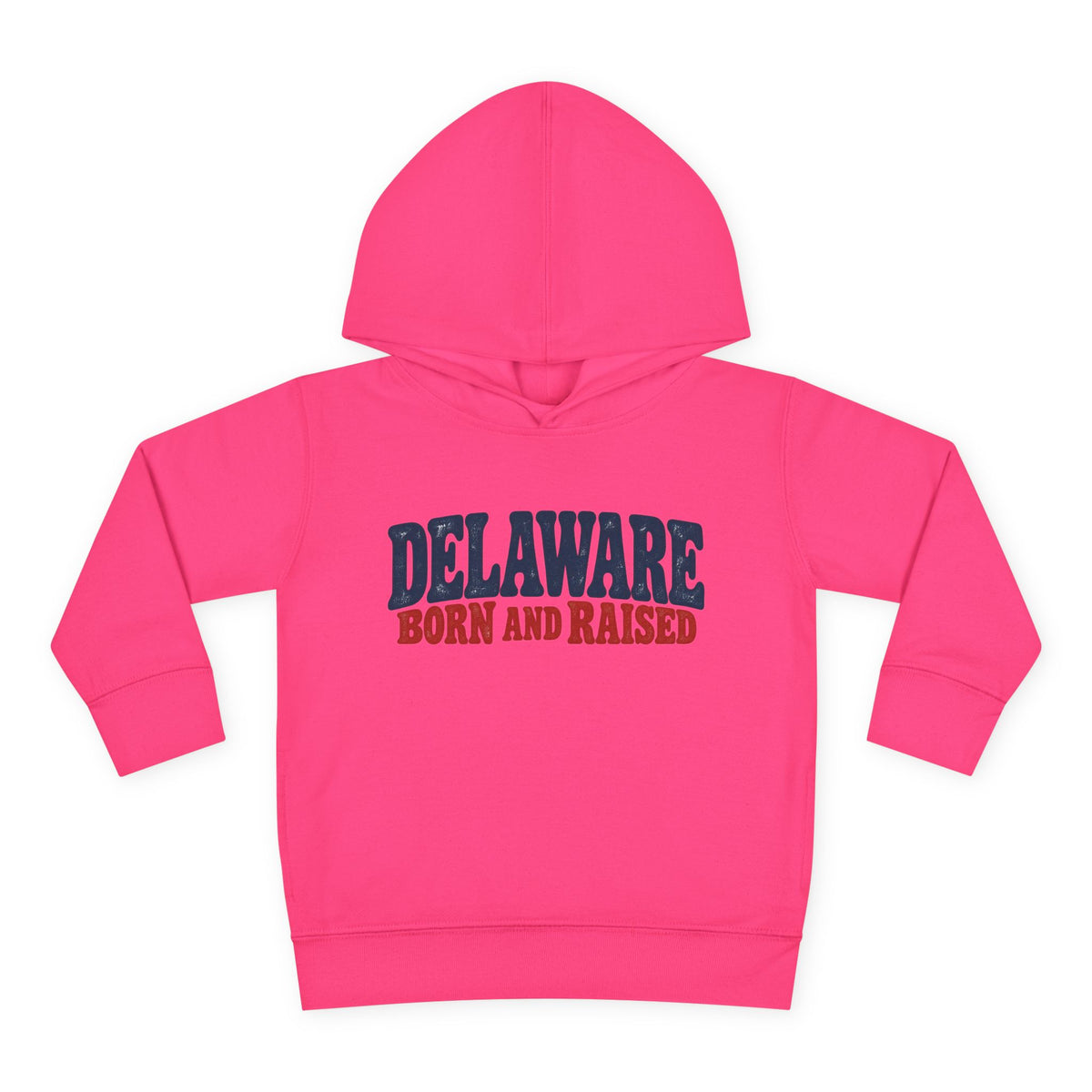 Delaware Born and Raised Retro 1970s Unisex Toddler Pullover Fleece Hoodie