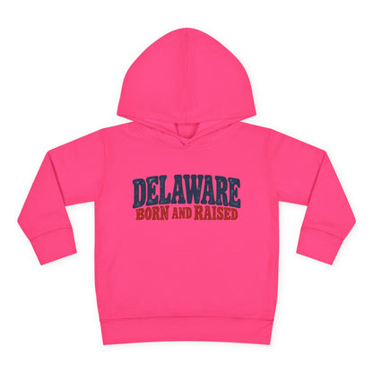 Delaware Born and Raised Retro 1970s Unisex Toddler Pullover Fleece Hoodie