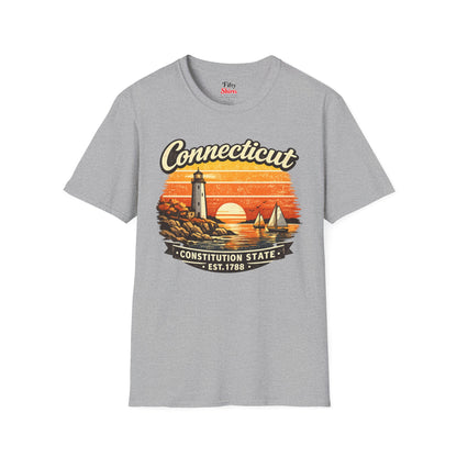 Connecticut Coastal Sunset Unisex Softstyle T Shirt State Pride Graphic Tee Collections FS03