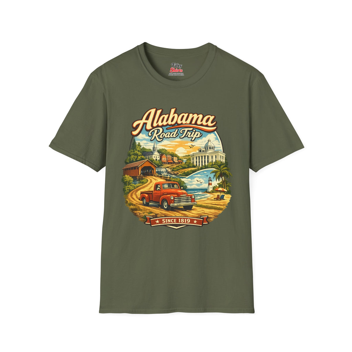 Alabama Road Trip Unisex Softstyle T Shirt State Pride Graphic Tee Collections FS03
