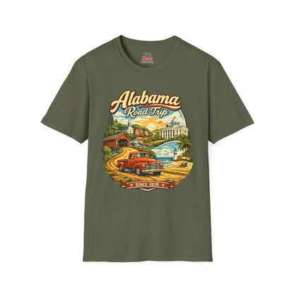Alabama Road Trip Unisex Softstyle T Shirt State Pride Graphic Tee Collections FS03