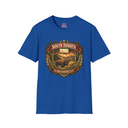 South Dakota Heritage Badge Unisex Softstyle T Shirt State Pride Graphic Tee Collections FS03