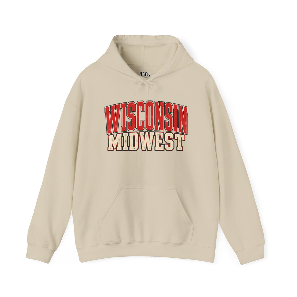 Wisconsin Midwest Unisex Hoodie State Name Graphic