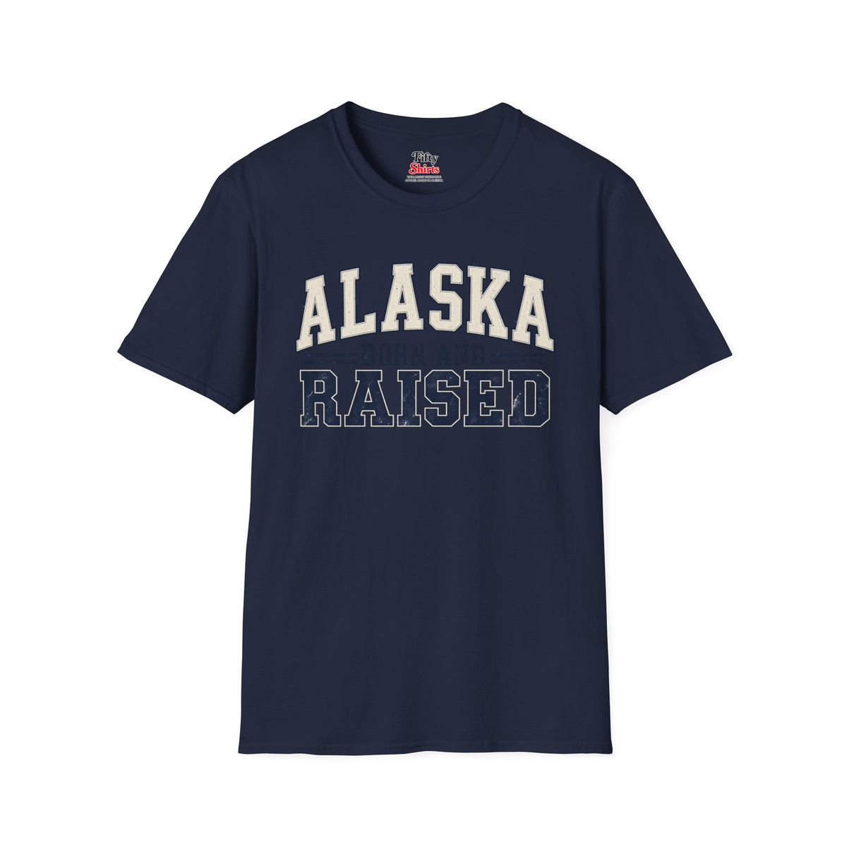 Alaska Born and Raised Unisex Softstyle T Shirt State Name Graphic Tee