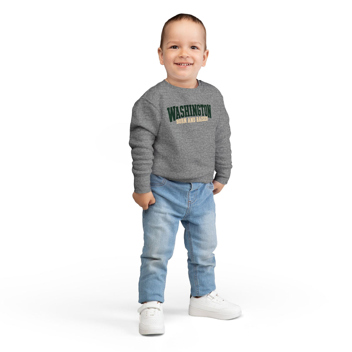 Washington Born and Raised Pacific Northwest Heritage Unisex Toddler Sweatshirt