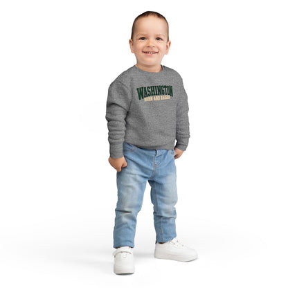 Washington Born and Raised Pacific Northwest Heritage Unisex Toddler Sweatshirt