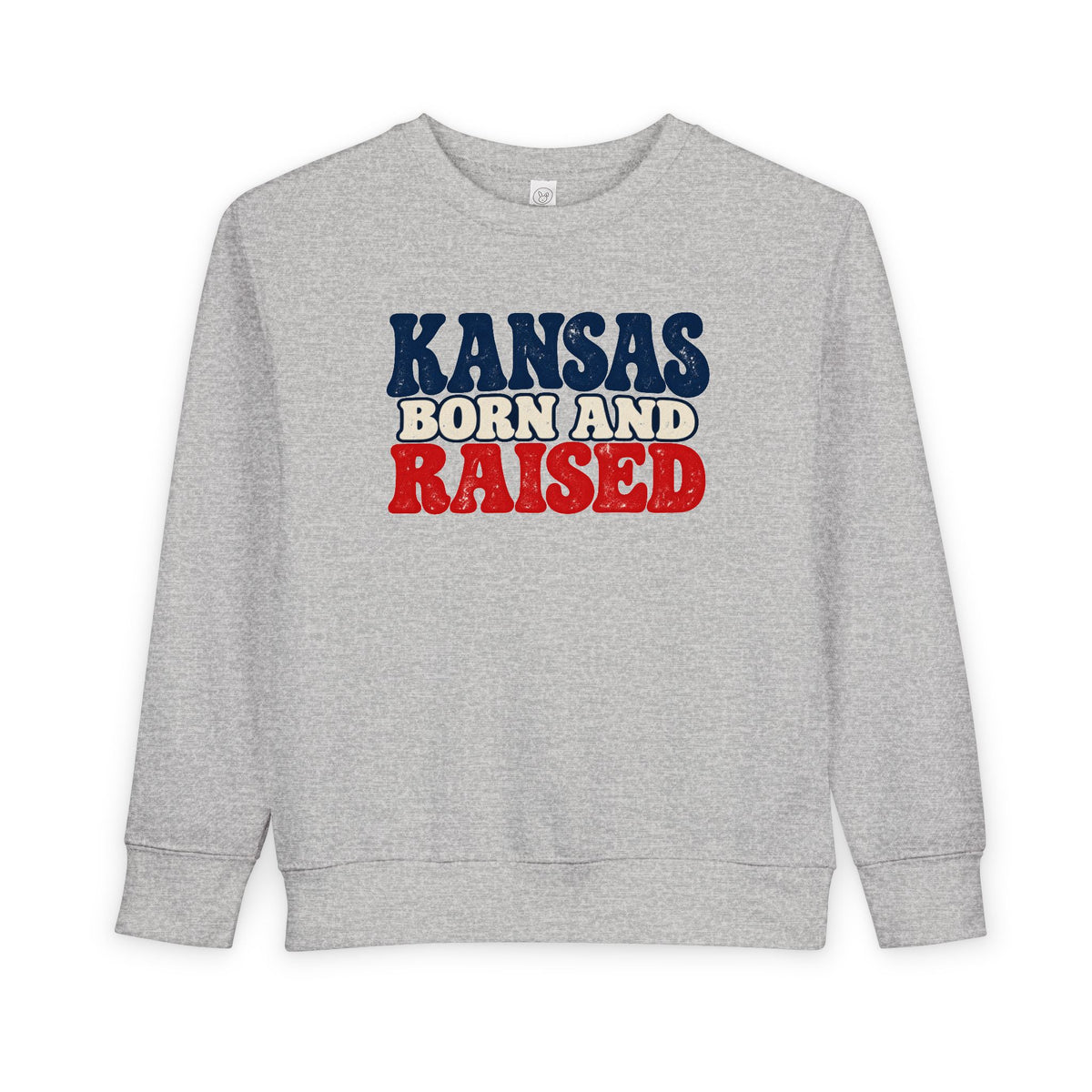 Kansas Born and Raised Retro 1970s Unisex Toddler Sweatshirt
