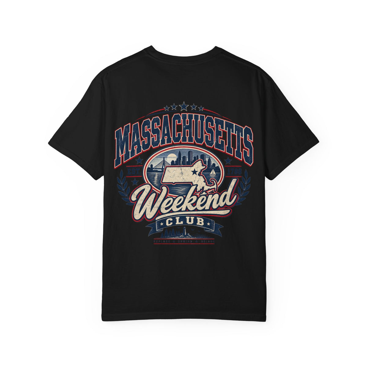 Massachusetts Weekend Club Unisex Comfort Color 1717 Streetwear Graphic Tee