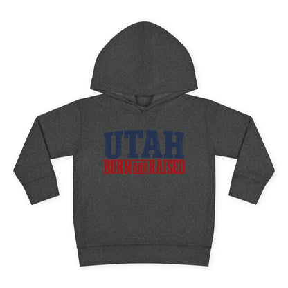 Utah Born and Raised Mountain West Style Unisex Toddler Pullover Fleece Hoodie