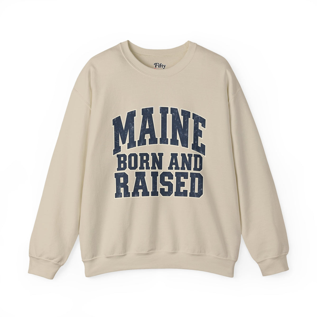 Maine Born and Raised Bold Athletic Unisex Sweatshirt Graphic