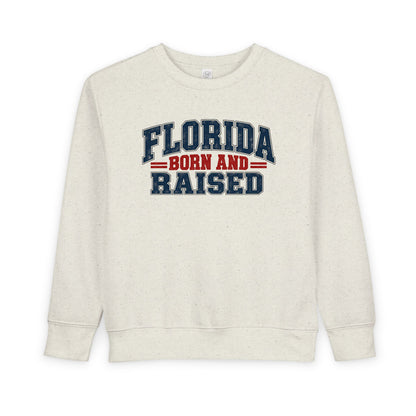 Florida Born and Raised Rustic Americana Unisex Toddler Sweatshirt